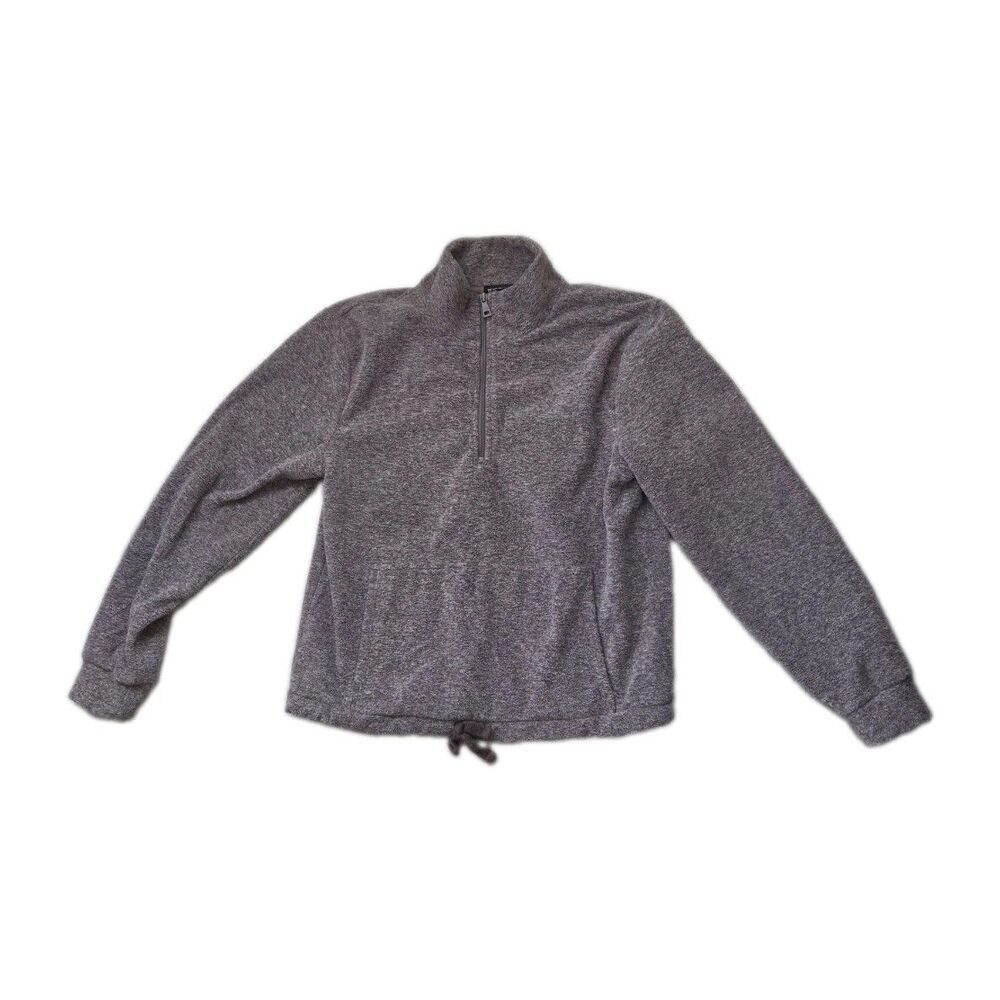 Beyond Yoga Fleece Pullover Womens Small Brown Heather Quarter Zip Cozy EUC